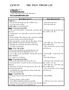 Giáo án Lớp 4 - Lịch sử: Nhà Trần thành lập (Tiếp)