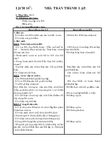 Giáo án Lớp 4 - Lịch sử: Nhà Trần thành lập