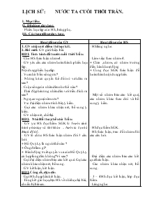 Giáo án Lớp 4 - Lịch sử: Nước ta cuối thời trần