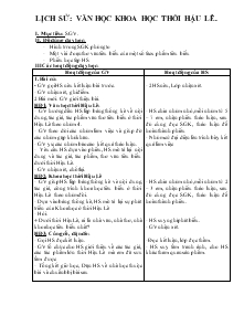 Giáo án Lớp 4 - Lịch sử: Văn học khoa học thời Hậu Lê