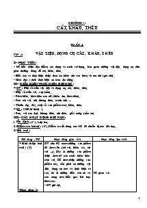 Giáo án Lớp 4 - Môn Kĩ thuật - Chương I: Cắt, khâu, thêu