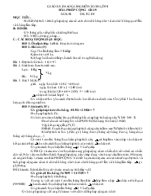 Giáo án Lớp 4 - Môn toán - Tiết 29: Bài Phép cộng