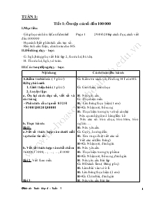 Giáo án Lớp 4 - Môn Toán - Tuần 1 (Tiếp)