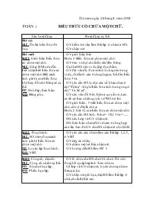 Giáo án Lớp 4 - Toán: Biểu thức có chứa một chữ