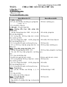 Giáo án Lớp 4 - Toán: Chia cho số có ba chữ số