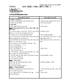 Giáo án Lớp 4 - Toán: Dấu hiệu chia hết cho 3