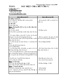 Giáo án Lớp 4 - Toán: Dấu hiệu chia hết cho 5