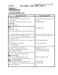 Giáo án Lớp 4 - Toán: Dấu hiệu chia hết cho 9