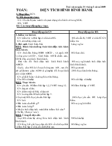 Giáo án Lớp 4 - Toán: Diện tích hình bình hành