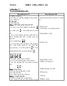 Giáo án Lớp 4 - Toán: Phép chia phân số