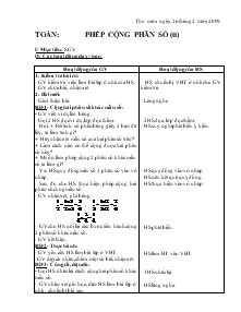 Giáo án Lớp 4 - Toán: Phép cộng phân số