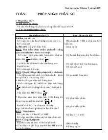 Giáo án Lớp 4 - Toán: Phép nhân phân số