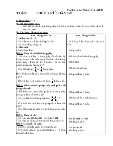 Giáo án Lớp 4 - Toán: Phép trừ phân số