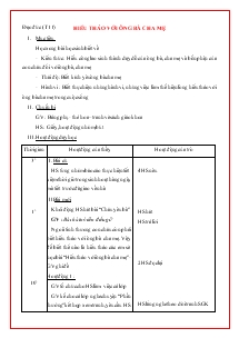 Giáo án lớp 4 - Tuần 11 - Môn Đạo đức - Tiết 11: Hiếu thảo với ông bà cha mẹ