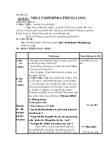 Giáo án lớp 4 - Tuần 11 - Môn Lịch sử: Nhà Lý dời đô ra Thăng Long