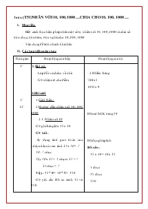 Giáo án lớp 4 - Tuần 11 - Môn Toán - Tiết 51: Nhân với 10, 100, 1000 …chia cho 10, 100, 1000 …