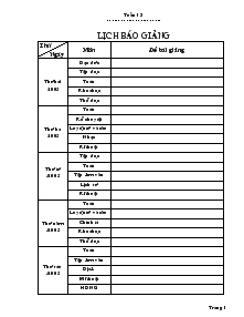 Giáo án Lớp 4 Tuần 13 (Tiếp theo)