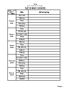 Giáo án Lớp 4 Tuần 14 (Tiếp theo)