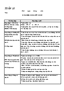 Giáo án Lớp 4 Tuần 18 (Tiếp theo)