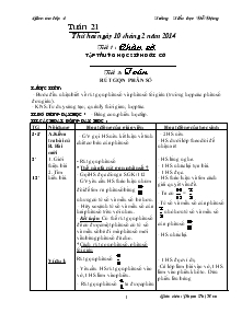 Giáo án Lớp 4 - Tuần 21 - Trường tiểu học Đỗ Động