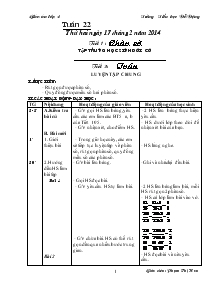 Giáo án Lớp 4 - Tuần 22 - Trường tiểu học Đỗ Động