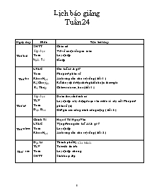 Giáo án Lớp 4 Tuần 24 (Tiếp theo)