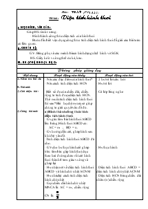 Giáo án lớp 4 - Tuần 27 - Môn Toán (tiết: 134) Diện tích hình thoi