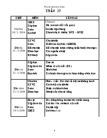 Giáo án Lớp 4 Tuần 27 (Tiếp)