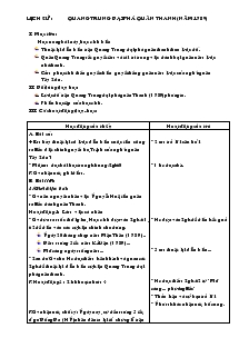 Giáo án lớp 4 - Tuần 29 - Môn Lịch sử: Quang trung đại phá quân Thanh (năm 1789)