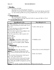 Giáo án lớp 4 - Tuần 30 - Môn Địa lý: Thành phố Huế