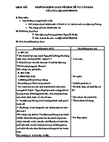 Giáo án lớp 4 - Tuần 30 - Môn Lịch sử  Những chính sách về kinh tế và văn hoá của vua Quang Trung