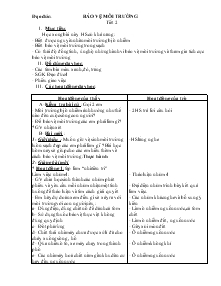 Giáo án lớp 4 - Tuần 31 - Môn Đạo đức: Bảo vệ môi trường (tiết 2)