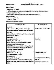 Giáo án lớp 4 - Tuần 31 - Môn Khoa học: Trao đổi chất ở thực vật