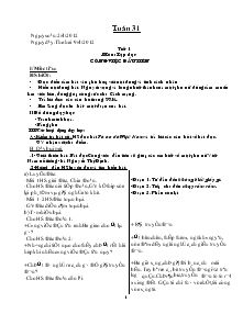 Giáo án Lớp 4 - Tuần 31 (Tiết 4)