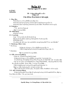 Giáo án Lớp 4 Tuần 32 (Tiếp theo)