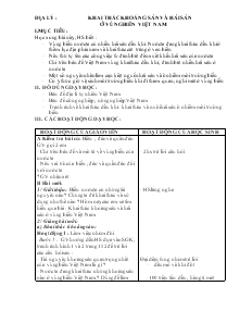 Giáo án lớp 4 - Tuần 33 - Môn Địa lý: Khai thác khoáng sản và hải sản ở vùng biển Việt Nam