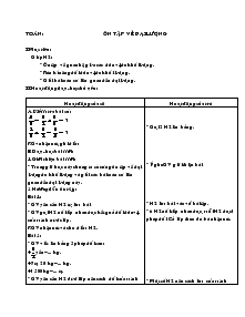 Giáo án lớp 4 - Tuần 33 - Môn Toán: Ôn tập về đại lượng