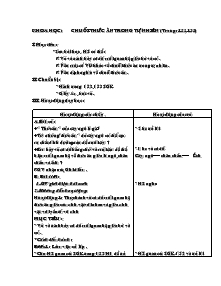 Giáo án lớp 4 - Tuần 34 - Môn Khoa học: Chuỗi thức ăn trong tự nhiên