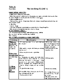 Giáo án môn Đạo đức 4 - Bài: Yêu lao động (tiết 1)