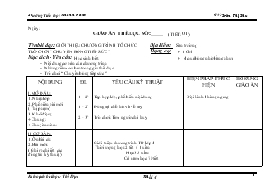 Giáo án môn Thể dục khối 4 - Trường Tiểu học Khánh Nam - Trần Thị Thu