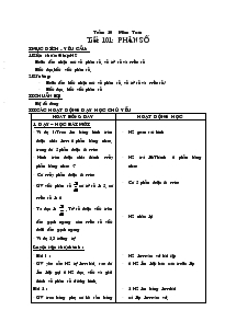 Giáo án môn Toán 4 - Tiết 101: Phân số