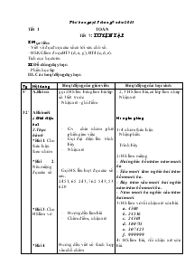 Giáo án môn Toán 4 - Tiết 7: Luyện tập