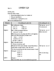 Giáo án môn Toán 4 - Tiết 74: Luyện tập