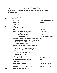 Giáo án môn Toán 4 - Tiết 75: Chia cho số có hai chữ số