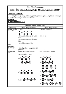 Giáo án môn Toán khối 4 - Học kì II - Tiết 162: Ôn tập về các phép tính với phân số (tiếp)