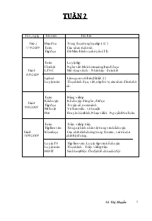 Giáo án tổng hợp lớp 4 - Tuần 2