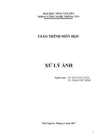 Giáo trình môn học xử lý ảnh