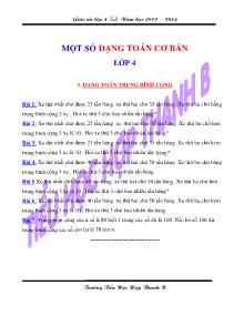 Một số dạng Toán cơ bản lớp 4