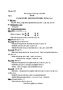 Giáo án giảng dạy các môn khối 4 - Tuần 33