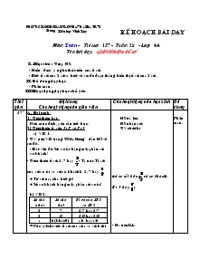 Giáo án môn Toán lớp 4